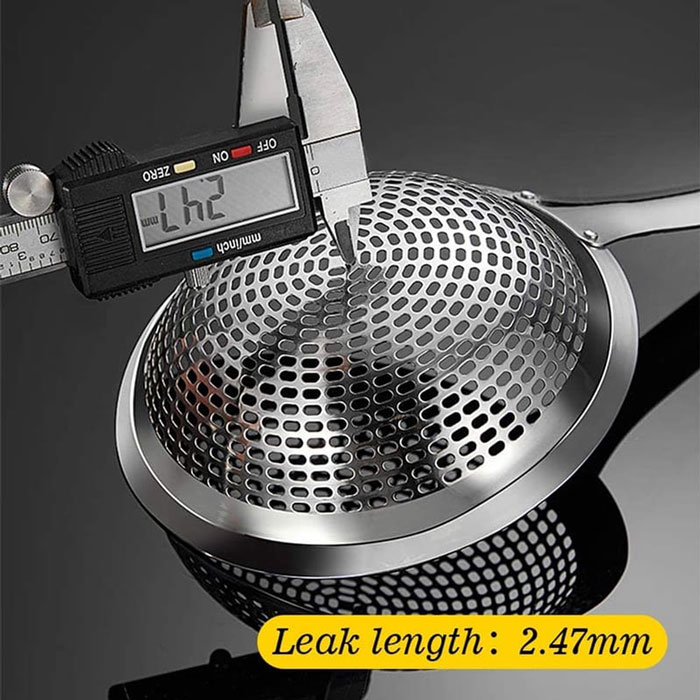 Skimmer Stainless Steel Multi-Functional Slotted Spoon For Cooking Rustproof Fine Mesh Strainer 18-Cm