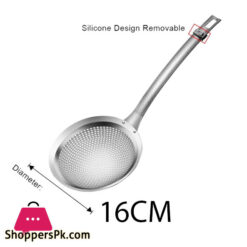 Skimmer Stainless Steel Multi-Functional Slotted Spoon For Cooking Rustproof Fine Mesh Strainer 16-Cm