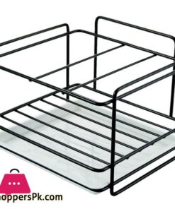 Sponge Holder Soap Drain Storage Rack Kitchen Sink Organizer Dishcloth Brush Holder Iron Shelf Bathroom Organizer Black