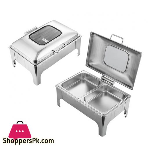 Rectangular Self-Service Commercial Food Serving Chafer Stainless Steel Twin Hydraulic Chafing Dish – ZZ19