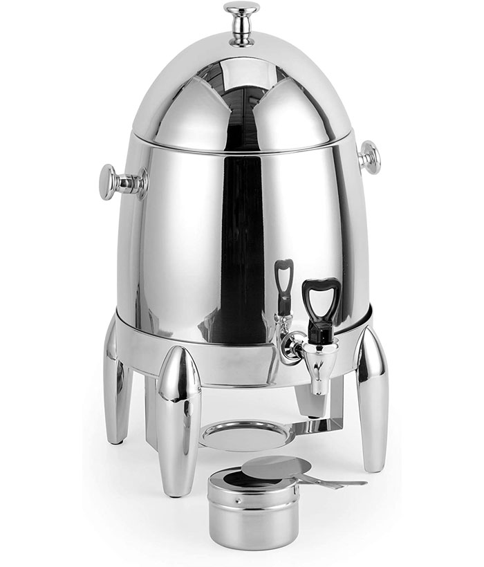 Stainless Steel Beverage Dispenser Durable And Long-Lasting Chafer Urn With Chrome Accents - 12-Liter Capacity - Gzd04