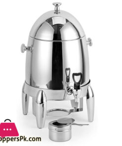 Stainless Steel Beverage Dispenser Durable and Long-Lasting Chafer Urn with Chrome Accents - 12-Liter Capacity - GZD04