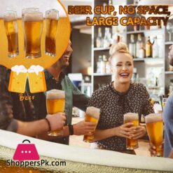 Super Schooner Beer Glasses Mug Cup Separable 4 part Large Capacity Thick Beer Mug Glass Cup Transparent for Club Bar Party HomeWheat Beer Glass