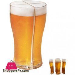 Super Schooner Beer Glasses Mug Cup Separable 4 Part Large Capacity Thick Beer Mug Glass Cup Transparent For Club Bar Party Homewheat Beer Glass