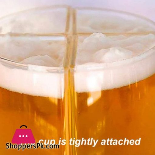 Super Schooner Beer Glasses Mug Cup Separable 4 part Large Capacity Thick Beer Mug Glass Cup Transparent for Club Bar Party HomeWheat Beer Glass