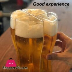 Super Schooner Beer Glasses Mug Cup Separable 4 Part Large Capacity Thick Beer Mug Glass Cup Transparent For Club Bar Party Homewheat Beer Glass
