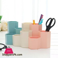 New Hexagon Abs Table Organizer Makeup Cosmetic Holder Desk Pen Pencil Storage Box Case|Pen Holders