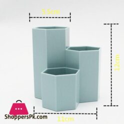New Hexagon Abs Table Organizer Makeup Cosmetic Holder Desk Pen Pencil Storage Box Case|Pen Holders