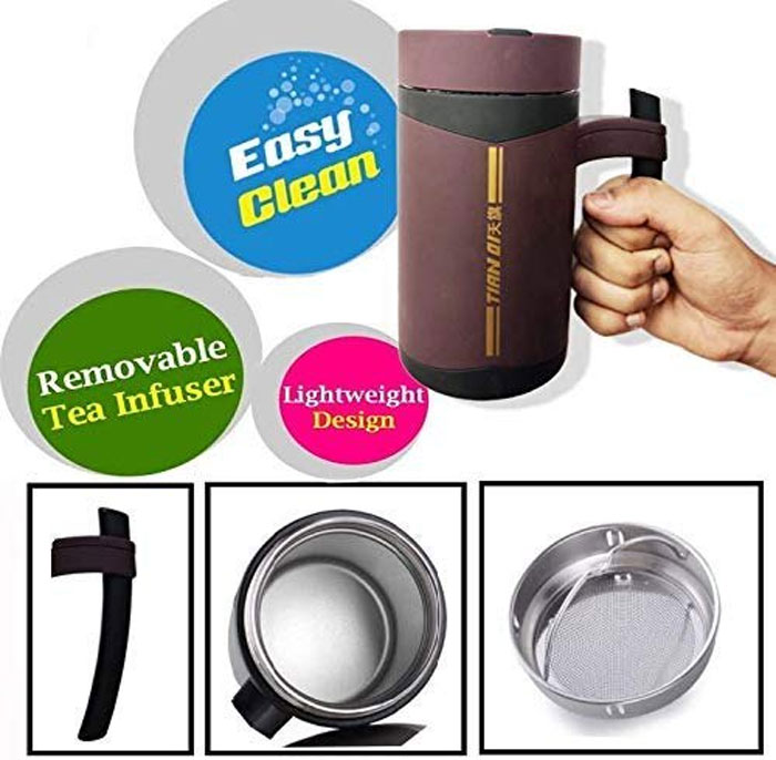 Thermos Flask with Handle Coffee Mug 480 mL for Office