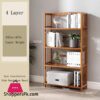 Nfghk Vintage Bamboo Floor Landing Bookshelf,Adjustable Stand Rack Open Storage Shelves Organizer Cabinets Rustic Bookcase For Living Room Office Home