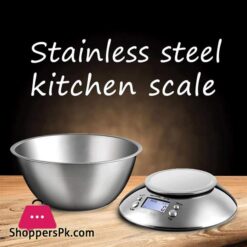 Wwl Digital Kitchen Scale, High Accuracy 11Lb/5Kg Food Scale With Removable Bowl Room Temperature, Alarm Timer Stainless Steel Libra Kitchen Scales (Load Bearing : 5Kg)