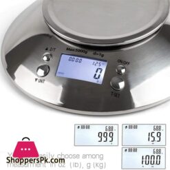 Wwl Digital Kitchen Scale, High Accuracy 11Lb/5Kg Food Scale With Removable Bowl Room Temperature, Alarm Timer Stainless Steel Libra Kitchen Scales (Load Bearing : 5Kg)