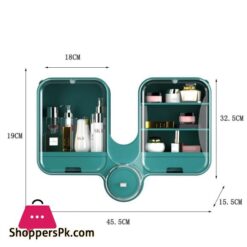 Wall Mounted Cosmetic Storage Box Punch Free Waterproof Makeup Organizer Large Capacity Bathroom Beauty Storage Shelf|Makeup Organizers