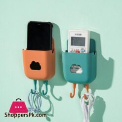 Wall Mounted Organizer Storage Box Mobile Phone Plug Holder Container With Hook Air Conditioner Remote Control Storage Case|Home Office Storage