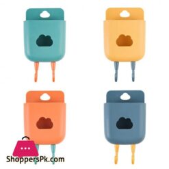 Wall Mounted Organizer Storage Box Mobile Phone Plug Holder Container With Hook Air Conditioner Remote Control Storage Case|Home Office Storage