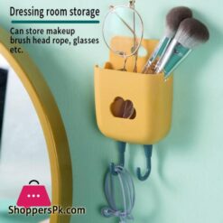 Wall Mounted Organizer Storage Box Mobile Phone Plug Holder Container With Hook Air Conditioner Remote Control Storage Case|Home Office Storage