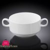 Wilmax 10 Oz Stella White Porcelain Soup Cup with Handles WL-991025-A