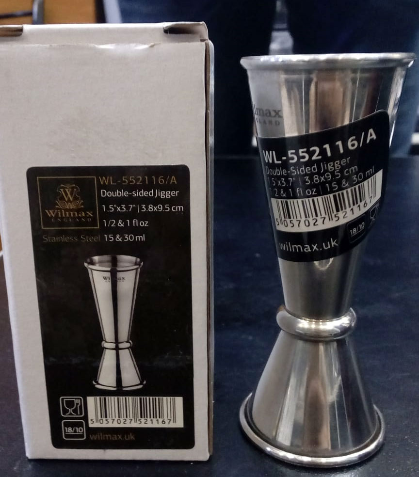 Wilmax Stainless Steel Double Jigger Shot Glass Measuring Cup Cocktail For Bartending Beautiful Double Cocktail Bar Tools 15 &Amp; 30 Ml