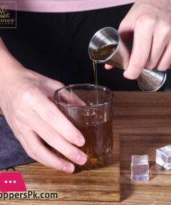 Wilmax Stainless Steel Double Jigger Shot Glass Measuring Cup Cocktail for Bartending Beautiful Double Cocktail Bar Tools 15 & 30 ML