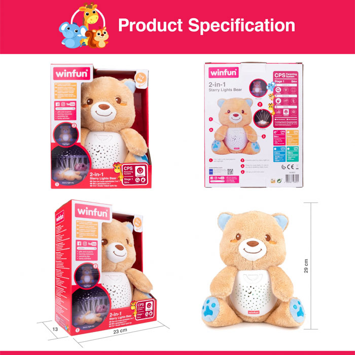 2 In 1 Starry Lights Bear Winfun 0825