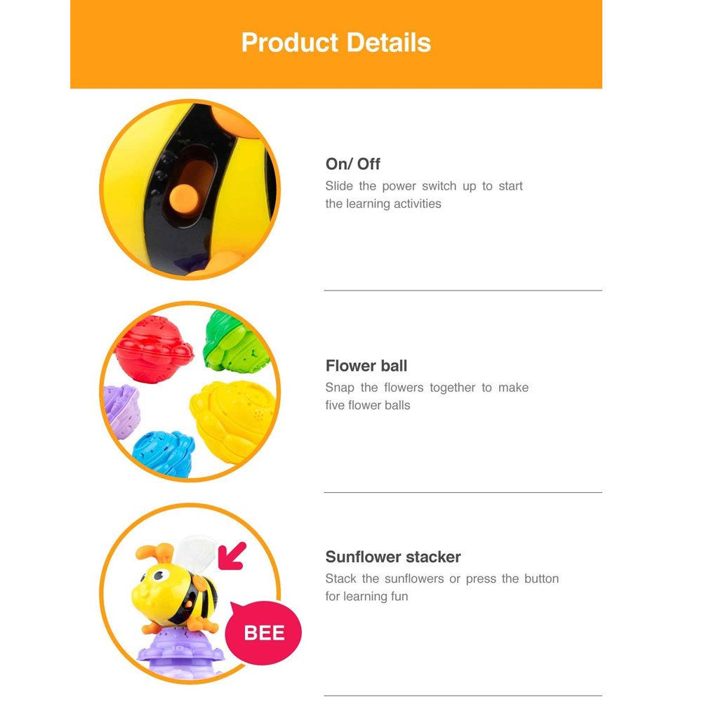 Winfun Stack ‘N Learn Bee And Sunflowers – 0650