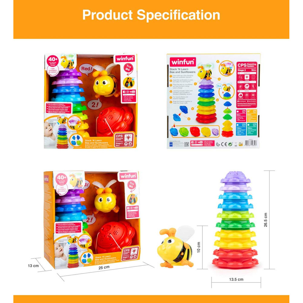 Winfun Stack ‘N Learn Bee And Sunflowers – 0650