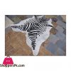 Zebra Print Black And White On Natural Cowhide Rug