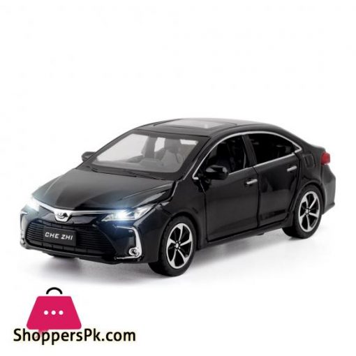132 Scale Diecast Metal Toy Car Model Toyota Corolla Hybrid Pull Back Sound Light Educational Collection Gift 6 Doors OpenableDiecasts Toy Vehicles