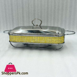 2 Liter Premium Buffet Dish Furnace Buffet Burner  Glass Inner Serving Dish (Rectangular)
