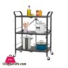 3 Layer Tier Kitchen Movable Service Storage Rack Trolley Heavy Duty
