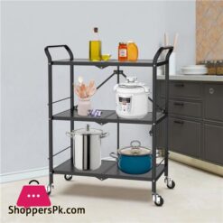 3 Layer Tier Kitchen Movable Service Storage Rack Trolley Heavy Duty