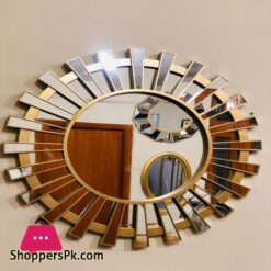 3D Mirror Round Elegant Fancy Wall Frame Mirror