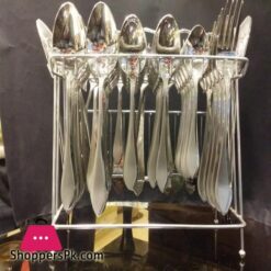 53 Pcs For 12 Person Serving Stainless Steel Cutlery Set With Stand - Stylish Durable- New Design 9 53 Pcs For 12 Person Serving Stainless Steel Cutlery Set With Stand Stylish Durable New Design