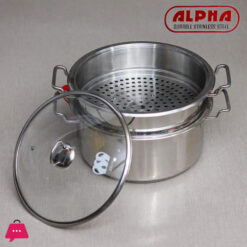 Alpha Stainless Steel Food Steamer Double Bottom