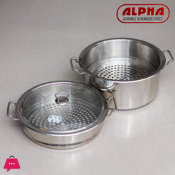 Alpha Stainless Steel Food Steamer Double Bottom
