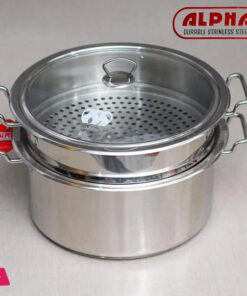 Alpha Stainless Steel Food Steamer Double Bottom