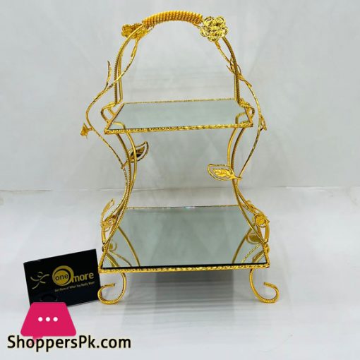 Arabic Serving Stand Two Layer Gold Theme - 328-G