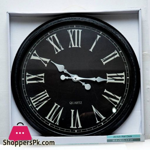 Black And Silver Color Roman Style Wall Clock