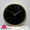 Black &Amp; Gold Round Wall Clock
