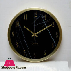 Black & Gold Round Wall Clock