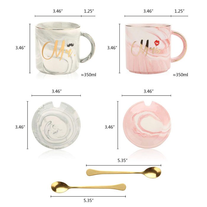 Ceramic 2 Pcs Set Mr &Amp; Mrs Couple Mug Gift Box