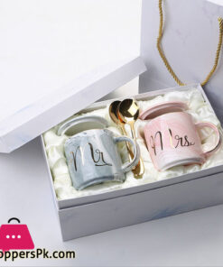 Ceramic 2 Pcs Set Mr &Amp; Mrs Couple Mug Gift Box - Image 2