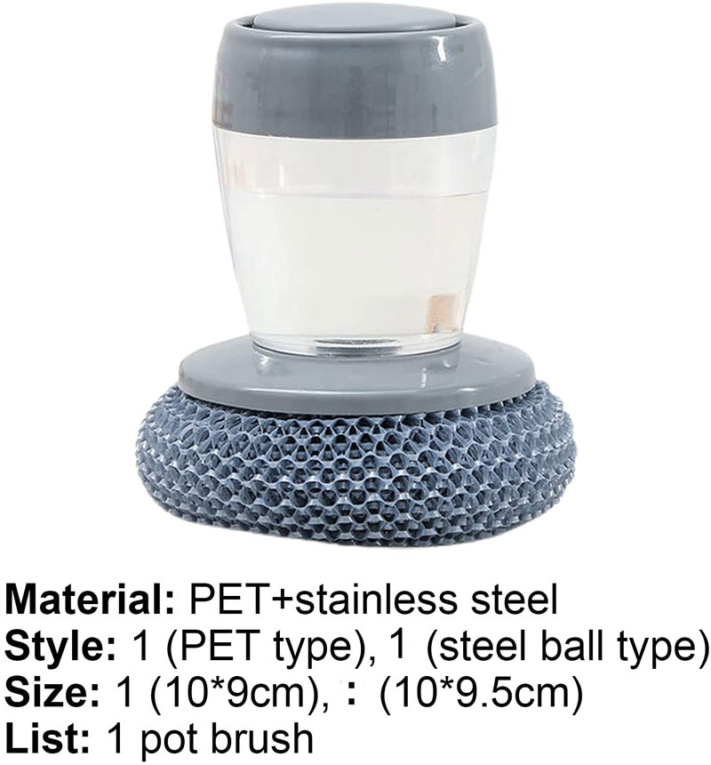 Cleaning Brush Palm Scrubber Multifunctional Portable Ped Kitchen Soap Dispensing Palm Brush For Home Household Kitchen