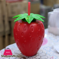 Colorful Strawberry Cups With Straws