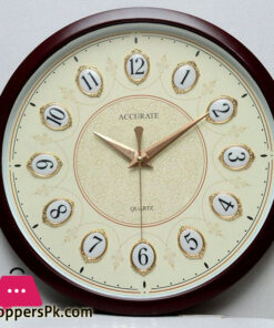Cream Color Analog Accurate Quartz Wall Clock