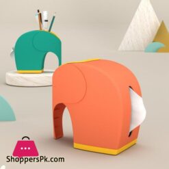 Creative Desk Elephant Tissue Paper Box Cover With Pen Holder Remote Controller Mobile Phone Storage Organizer Home Officetissue Boxes