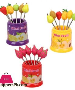 6PcsSet Cute Fruit Pattern Fruit Fork Creative Party Decoration Stainless Steel Snack Cake Dessert Food ForkForks