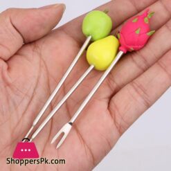 6Pcsset Cute Fruit Pattern Fruit Fork Creative Party Decoration Stainless Steel Snack Cake Dessert Food Forkforks