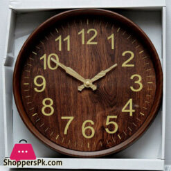Dark Brown Wooden Round Decorative Wall Clock