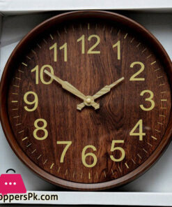 Dark Brown Wooden Round Decorative Wall Clock